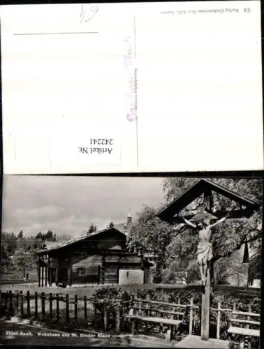242241,Flüeli-Ranft b. Sachseln Wohnhaus d. Hl. Bruder Klaus Wegkreuz Kt Obwalden