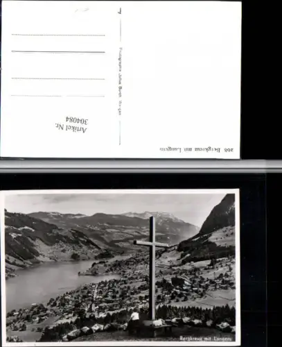 304084,Bergkreuz m. Lungern Totale Bergkulisse Kt Obwalden