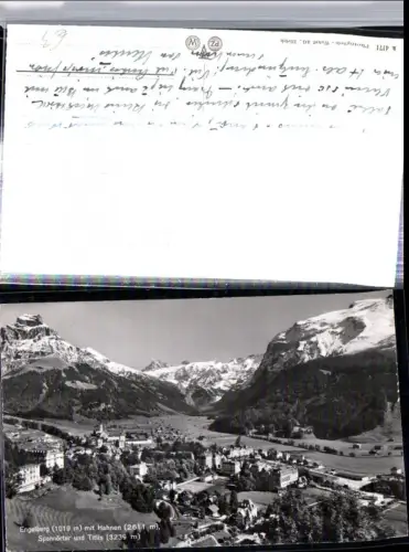 309777,Engelberg Totale m. Hahnen Spannörter u. Titlis Bergkulisse Kt Obwalden