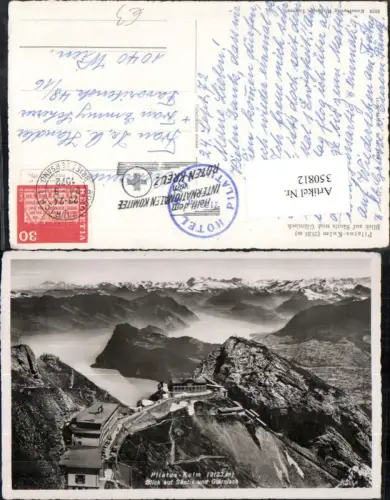 350812,Pilatus-Kulm Blick auf Säntis u. Glärnisch Bergkulisse Kt Obwalden