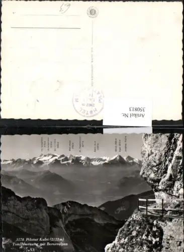 350813,Pilatus-Kulm Tomlishornweg m. Berneralpen Bergkulisse Kt Obwalden