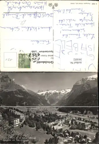 391032,Engelberg Totale m. Hahnen Spannörter u. Titlis Bergkulisse Kt Obwalden