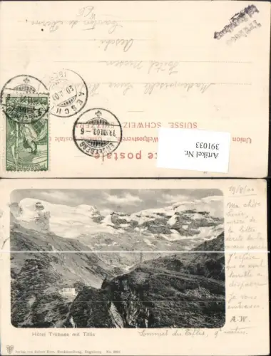 391033,Hotel Trübsee mit Titlis b. Engelberg Bergkulisse Kt Obwalden
