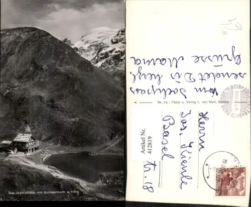412819,Joch-Hütte Berghütte m. Ochsenhorn u. Titlis Bergkulisse Kt Obwalden