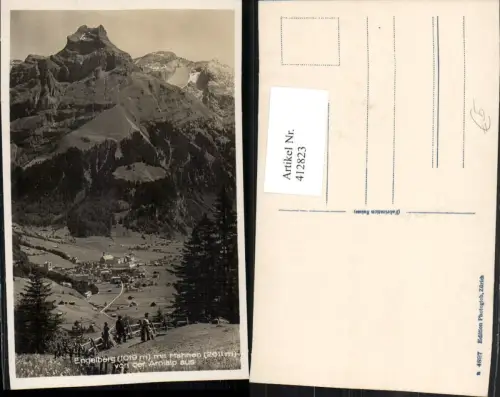 412823,Engelberg Totale m. Hahnen von d. Arnialp Bergkulisse Kt Obwalden
