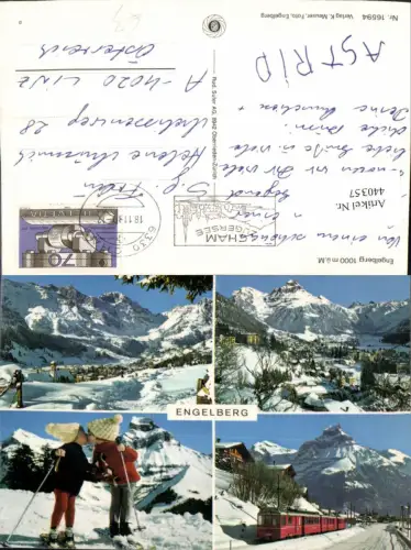 440357,Engelberg Totale Zug Eisenbahn Kinder Kuss Mehrbildkarte Kt Obwalden