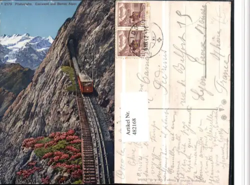 482168,Pilatusbahn Zahnradbahn b. Alpnach Bergkulisse Kt Obwalden