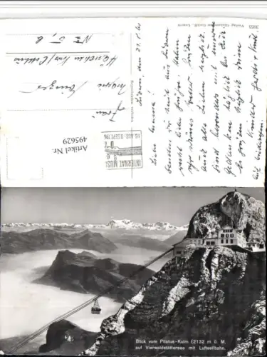 495629,Blick vom Pilatus Kulm b. Alpnach Seilbahn Bergkulisse Kt Obwalden