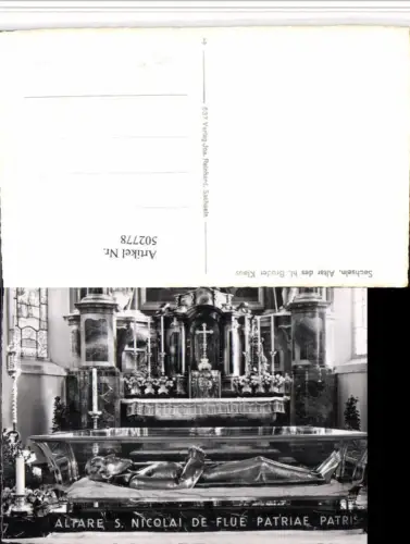 502778,Sachseln Kirche Altar des hl. Bruder Klaus Kt Obwalden