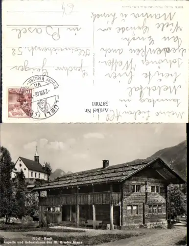 587081,Foto Ak Flüeli-Ranft Sachseln Kapelle u. Geburtshaus d. Hl. Bruder Klaus Switzerland