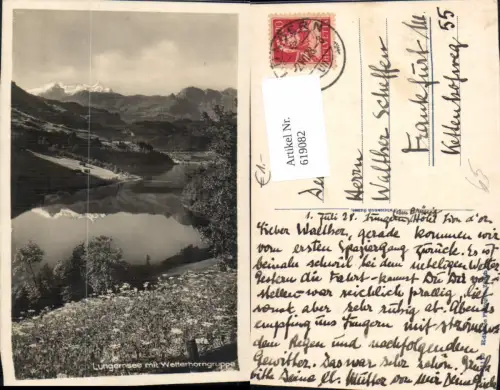 619082,Lungern Lungerersee m. Wetterhorngruppe
