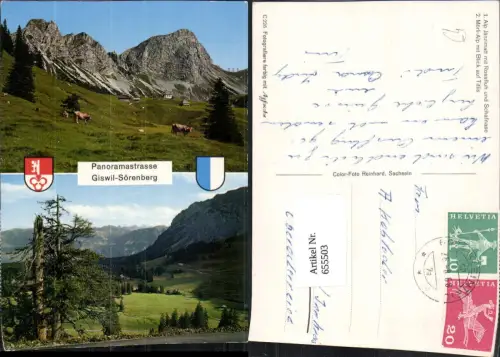 655503,Mehrbild Ak Alp Giswil Jänzimatt Rossfluh Schafnase Mörli-Alp mit Blick auf Titlis