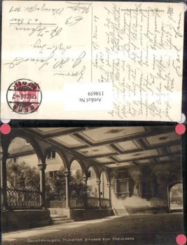 154659,Schaffhausen Münster Eingang z. Kreuzgang 1909 Kt Schaffhausen