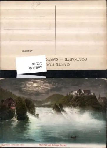 242326,Rheinfall Wasserfall m. Schloss Laufen b. Neuhausen Mondschein Kt Schaffhausen