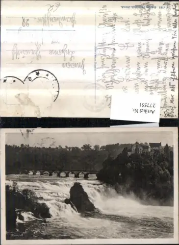 277551,Rheinfall Wasserfall Schloss Brücke b. Neuhausen am Rheinfall Kt Schaffhausen