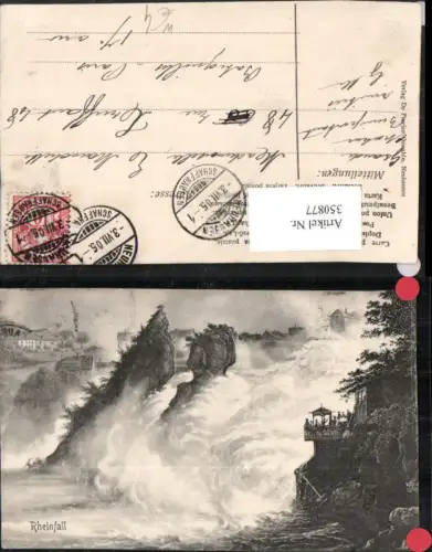 350877,Künstler AK Rheinfall Wasserfall b. Schaffhausen