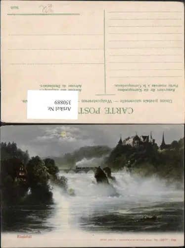 350889,Rheinfall Wasserfall m. Schloss Laufen b. Schaffhausen Mondschein Viadukt