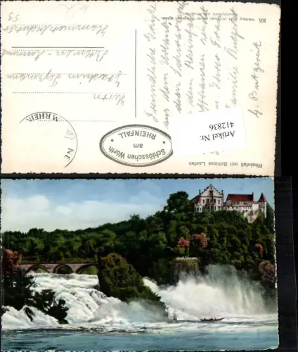 412836,Rheinfall Wasserfall m. Schloss Laufen Kt Schaffhausen