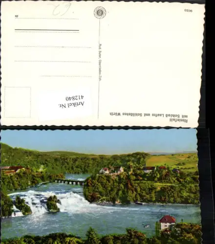 412840,Rheinfall Wasserfall m. Schloss Laufen u. Schlösschen Wörth Kt Schaffhausen