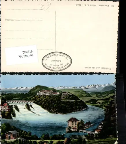 412842,Rheinfall Wasserfall m. Schloss Bergkulisse Kt Schaffhausen