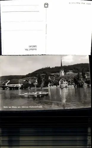 586541,Foto Ak Stein a. Rhein m. Schloss Hohenklingen Schiff Switzerland