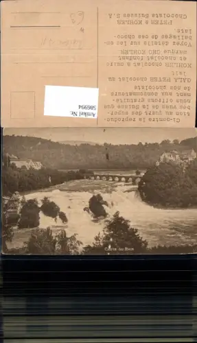586994,Reklame Ak Chute du Rhin Neuhausen am Rheinfall Peter e Kohler Chocolats Suisses Switzerland
