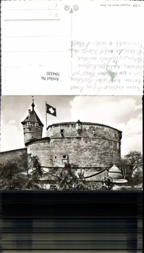 594335,Foto Ak Schaffhausen Munot Fahne Flagge Switzerland