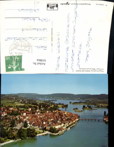 619864,Fliegeraufnahme Stein a. Rhein m. Insel Werd u. Untersee