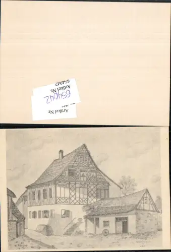 654042,Künstler AK W. Brütsch Hofen Holländerhaus Bauernhof Thayngen Kt. Schaffhausen