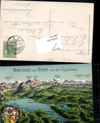 695551 Vogelschau Bodensee u. Rhein Arbon Bregenz Lindau Rorschach Hohentwiel Uhldingen