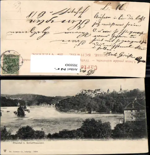 705930 Rheinfall b. Schaffhausen Wasserfall pub Dr. Trenkler Co 7594