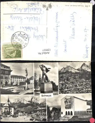 129527,Schwyz MehrbildAk 1957