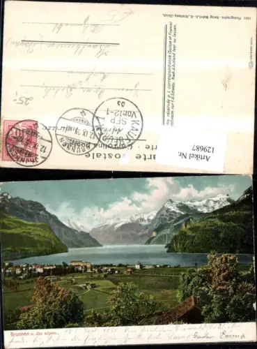 129687,Brunnen u. d. Alpen Ansicht 1905 Kt. Schwyz