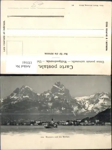 155161,Brunnen u. d. Mythen Ingenbohl Vierwaldstättersee Ansicht Schiff Dampfer Kt Schwyz