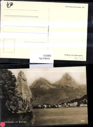 200555,Schillerstein m. Brunnen Teilansicht pub E. Goetz 1038 Kt Schwyz