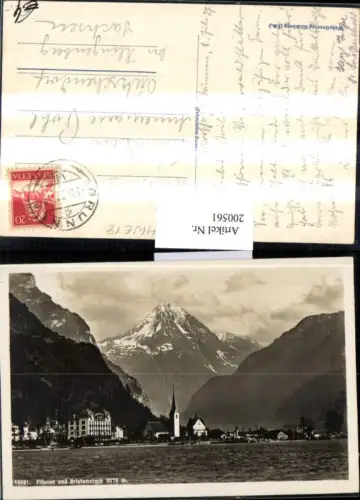 200561,Flüelen u. Bristenstock Teilansicht Kirche Kt Schwyz