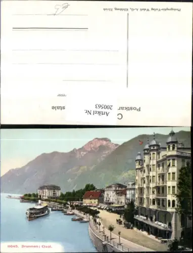 200563,Brunnen b. Ingenbohl Teilansicht Dampfer Quai
