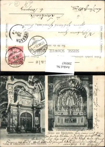 200567,Gruß aus Einsiedeln Gnadenkapelle u. Innenansicht Mehrbildkarte Kt Schwyz