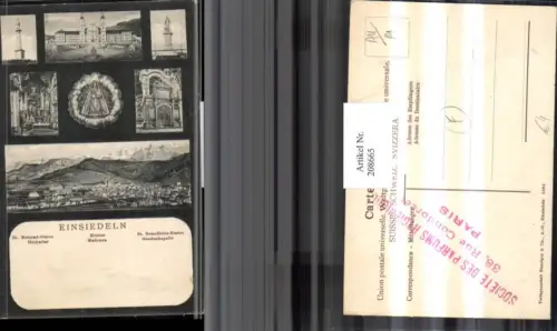 208665,Einsiedeln Totale Kloster Meinrad-Statue Hochaltar Madonna St. Benedictus-Statue Gnadenkapelle Kt Schwyz