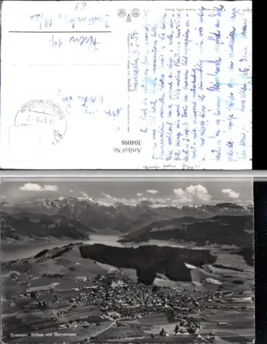 304098,Einsiedeln Totale m. Sihlsee u. Glarneralpen Bergkulisse Kt Schwyz