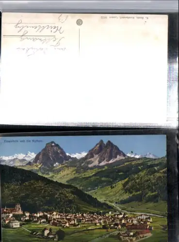 309772,Einsiedeln Totale m. Mythen Bergkulisse Kt Schwyz