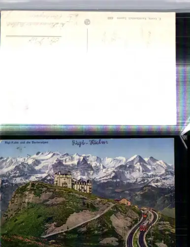 309774,Rigi-Kulm Hotel Zahnradbahn m. Berneralpen Bergkulisse pub E. Goetz 4505 Kt Schwyz