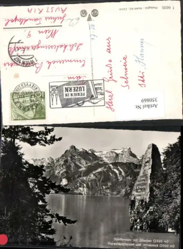 350869,Schillerstein m. Gitschen am Vierwaldstättersee Bergkulisse Kt Schwyz