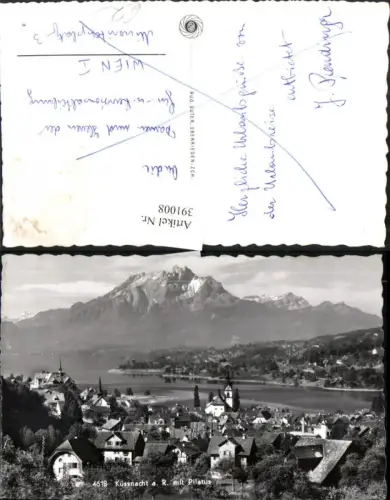391008,Küssnacht Totale m. Pilatus Bergkulisse Kt Schwyz