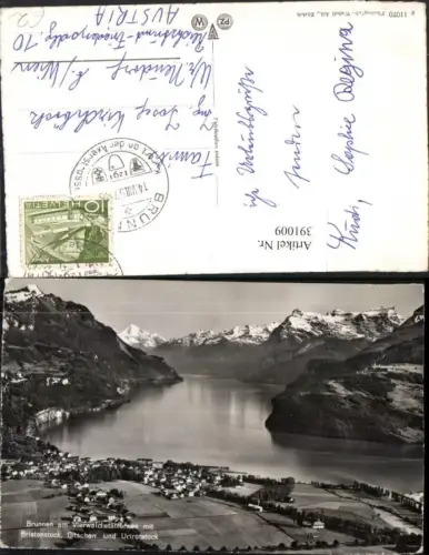 391009,Brunnen am Vierwaldstättersee Totale m. Bristenstock Bergkulisse Kt Schwyz