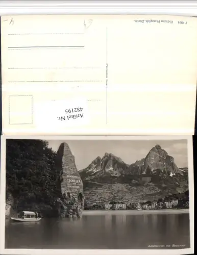 482195,Schillerstein m. Brunnen am Vierwaldstättersee Bergkulisse Kt Schwyz