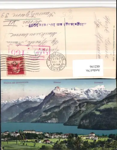 482196,Brunnen am Vierwaldstättersee Bergkulisse Feldpost Zensur 160 Kt Schwyz