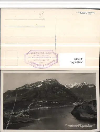 482205,Fronalpstock m. Brunnen Totale Bergkulisse Kt Schwyz