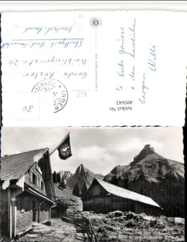 495643,Naturfreundehütte Hohfläsch b. Innerthal Bergkulisse Kt Schwyz