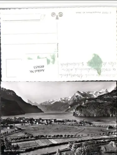 495653,Brunnen Teilansicht m. Urirotstock Bergkulisse Kt Schwyz
